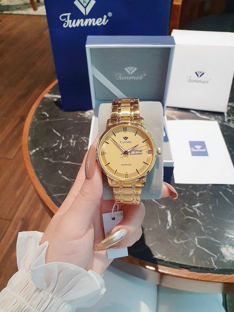 IMG_2978 Đồng hồ nam Funmei F2041G – Kính Sapphire, Day-Date