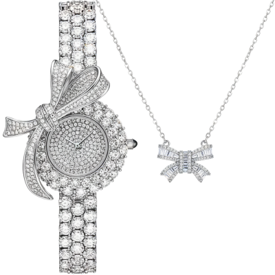 Đồng hồ f014 nơ +dây chuyền