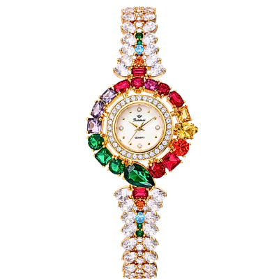 Đồng Hồ Nữ Funmei F2073 Vàng Đính Đá Đa Sắc - Bộ Sưu Tập May Mắn Cung Mệnh